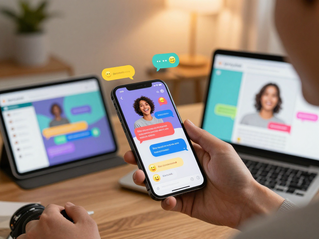 Exciting spicychat messaging app interface with vibrant emojis and user engagement.